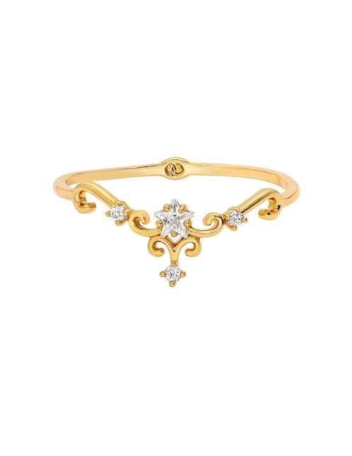 Anillo circular Girls Crew Wish Granted zirconia cúbica chapa de oro