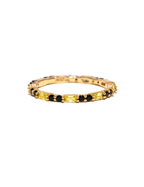 Anillo circular Girls Crew Hufflepuff House Harry Potter zirconia cúbica chapa de oro