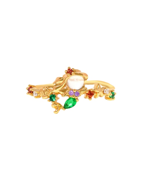 Anillo Girls Crew Disney La Sirenita zirconia cúbica chapa de oro