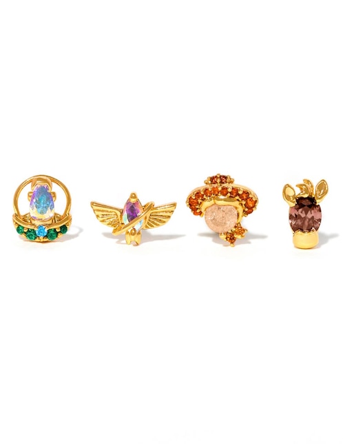 Aretes cortos Toy Story Pixar 18 k con acabado chapa de oro zirconia cúbica 1