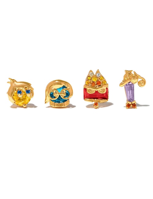 Set de aretes Inside Out Pixar 18 k con acabado chapa de oro zirconia cúbica 1