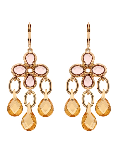 Aretes largos Sunset Serenade con acabado pavé cristal 1