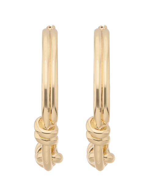 Arracadas de nudo Anne Klein Metal Crush con acabado brillante