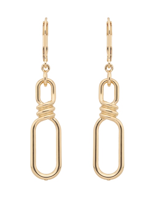 Aretes de eslabones Metal Crush con acabado brillante 1