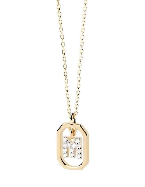 Collar de letra m Mink de plata P 925