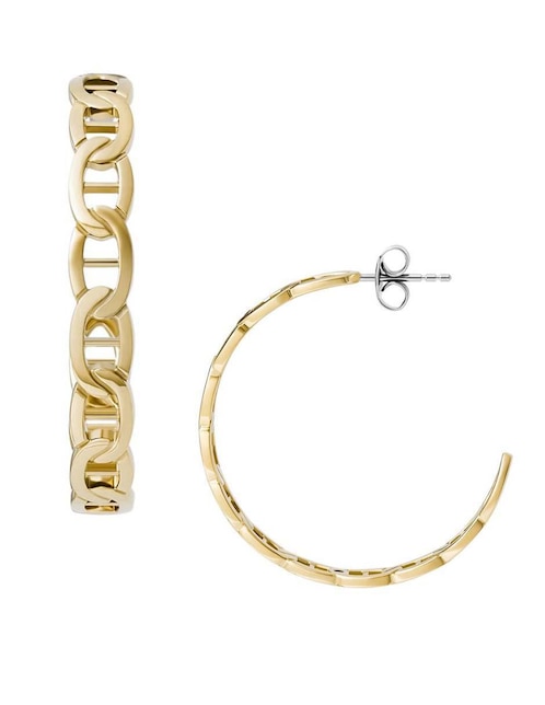 Aretes de aro circulares Heritage con acabado brillante 1
