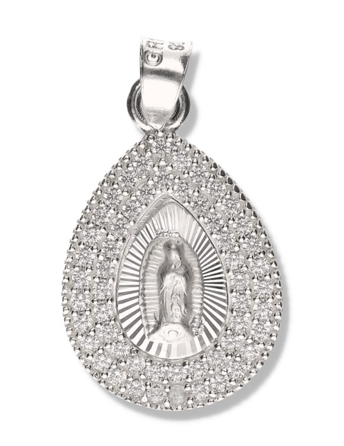 Medalla de gota Vanguardia Joyera virgen de guadalupe de plata P 925