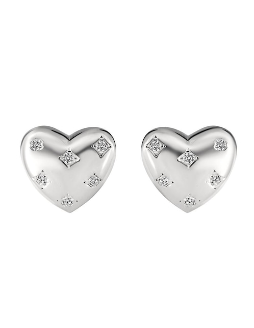 Broqueles de corazón Gladkova Joyería de plata P 925 zirconia