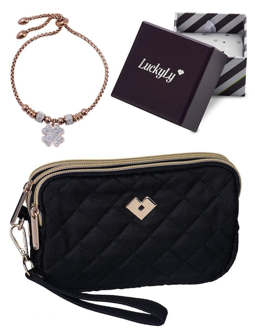 Kit de pulsera Luckyly 18 K Gaby con acabado baño de oro rosa