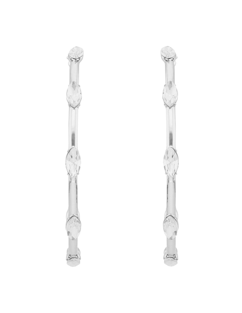 Arracadas Dkny Jade con acabado plateado cristal