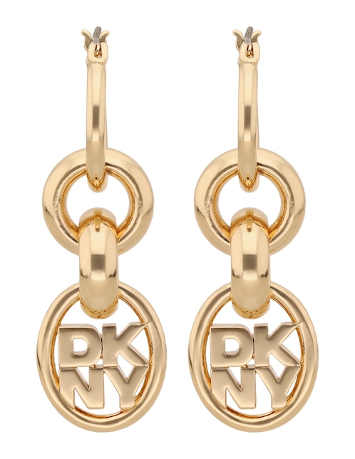 Aretes de logo Dkny con acabado texturizado