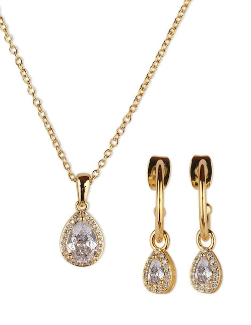 Set de collar y aretes luckyly dory crl20n no aplica "de" latón 14 k zirconia cúbica