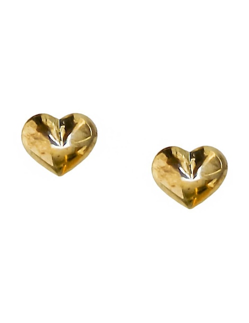 Broqueles de corazón Sofia Blum de oro con acabado brillante