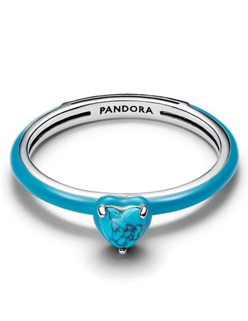Anillo de corazón Pandora ME P 925 de plata turquesa pulido