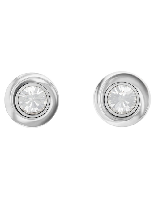 Broqueles circulares Twisted Bezel Solitaire con acabado brillante cristal 1