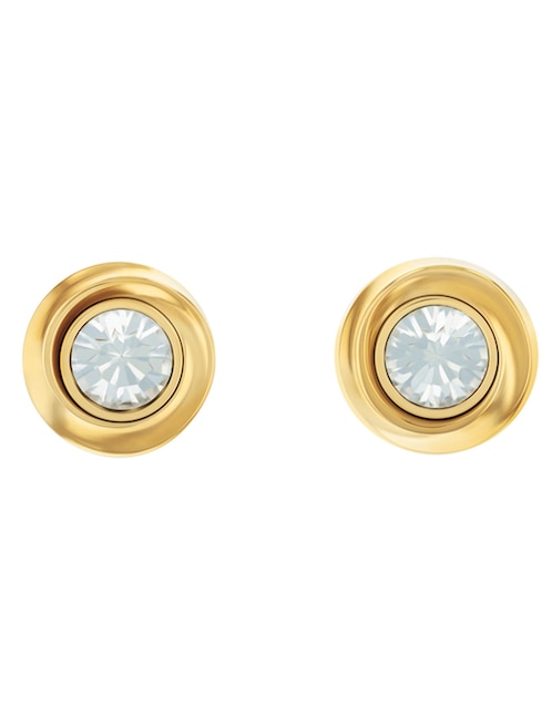 Broqueles redondos Calvin Klein Twisted Bezel Solitaire con acabado brillante cristal