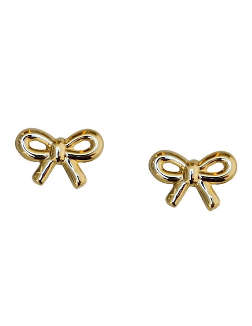Broqueles de moño de oro con acabado brillante