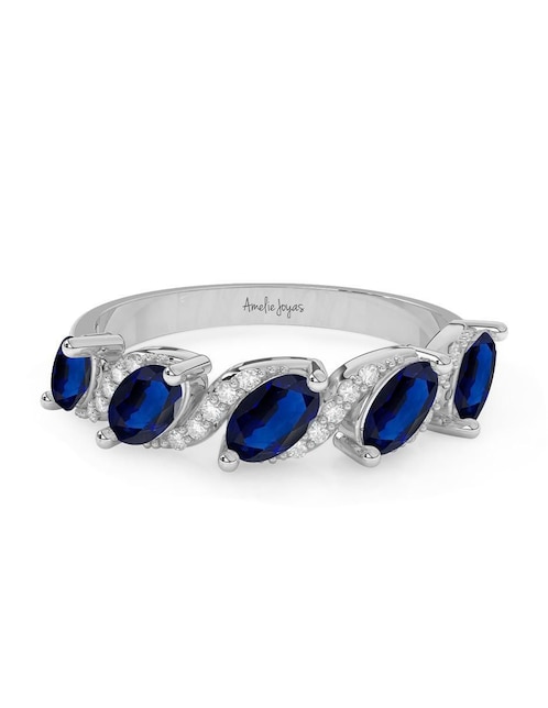 Anillo ovalado 14 k de oro zafiro pulido 1