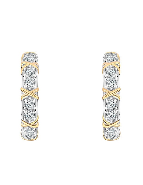 Arracadas de plata P 925 con acabado pulido zirconia