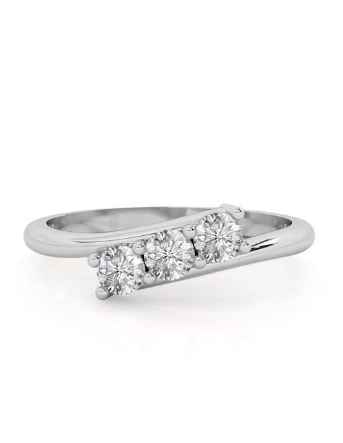 Anillo 10 k de oro zirconia pulido 1