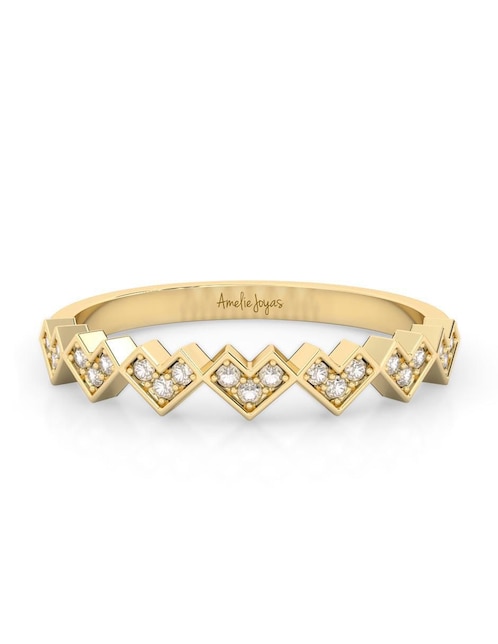Anillo "de (si aplica)" corazón amelie joyas sin colección no aplica 10 k "de" oro zirconia pulido