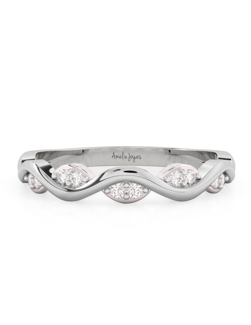 Anillo 10 k de oro zirconia pulido 1