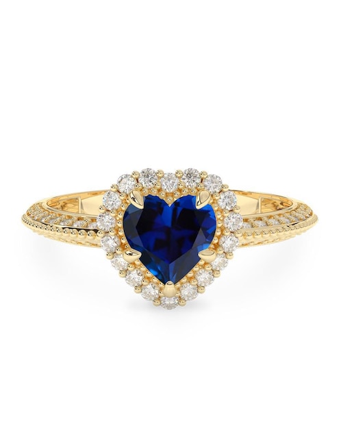 Anillo "de (si aplica)" corazón amelie joyas sin colección no aplica 10 k "de" oro zirconia pulido