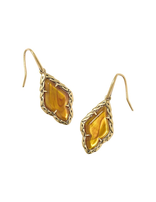 Aretes cortos de rombo Adeline 14 K acabado baño de oro lapislázuli 1