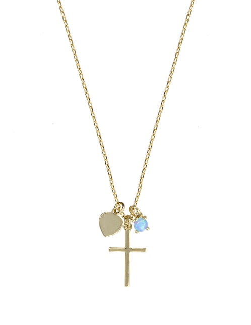 Collar con dije Cruz Charm de plata P 925 1