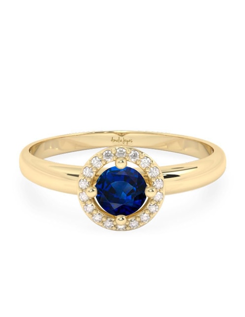 Anillo "de (si aplica)" redondo amelie joyas sin coleccion no aplica 10 k "de" oro zafiro pulido