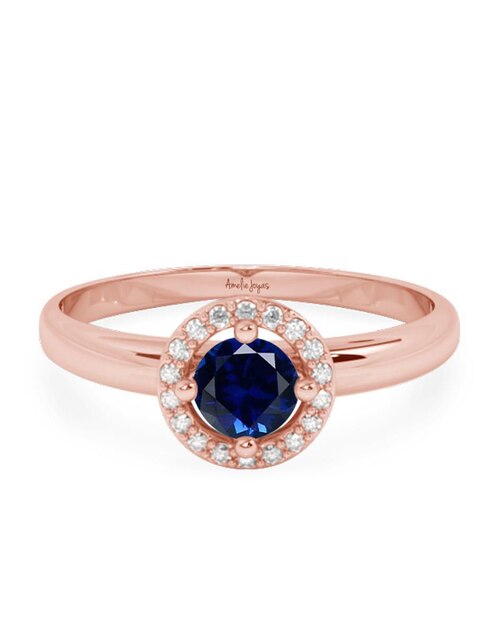 Anillo 10 k de oro zirconia pulido 1