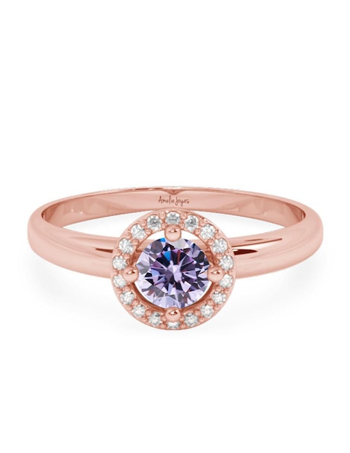 Anillo 10 k de oro zirconia pulido 1
