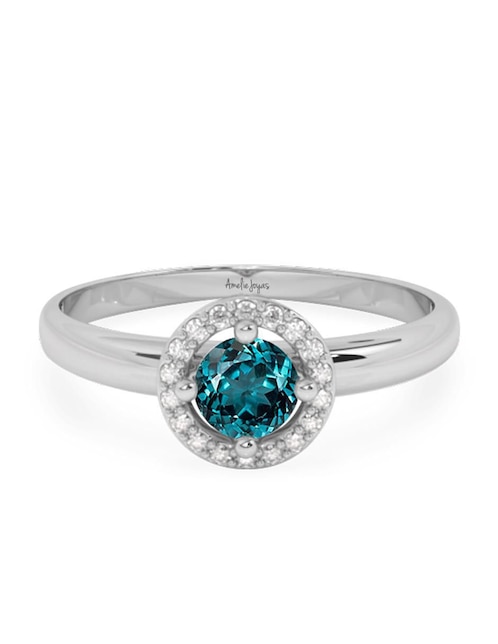 Anillo 10 k de oro zirconia pulido 1