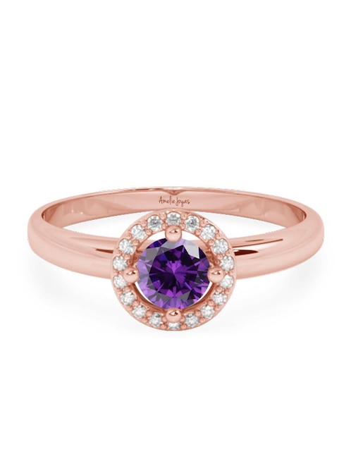 Anillo 10 k de oro zirconia pulido 1