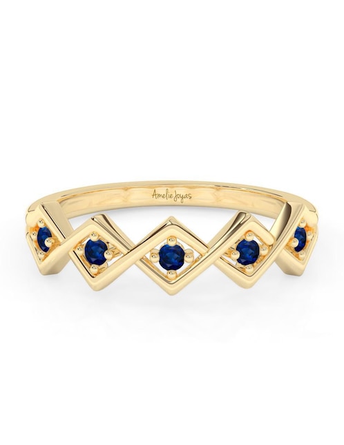 Anillo "de (si aplica)" redondo amelie joyas sin coleccion no aplica 10 k "de" oro zafiro pulido