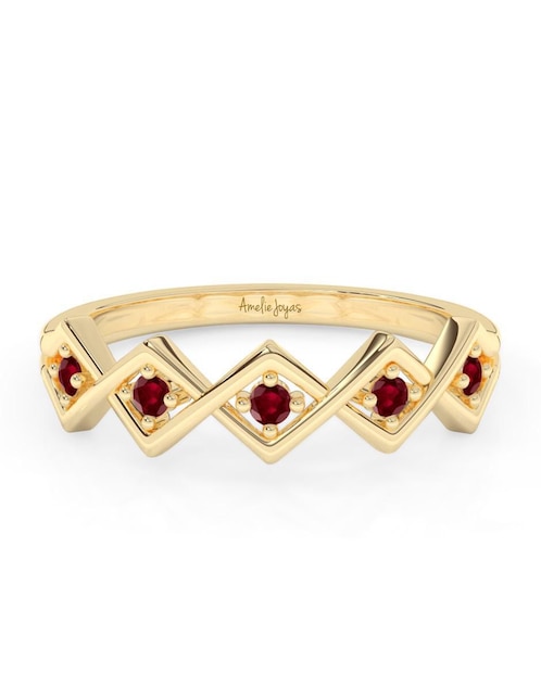Anillo "de (si aplica)" ninguna amelie joyas sin colección no aplica 10 k "de" oro rubí pulido