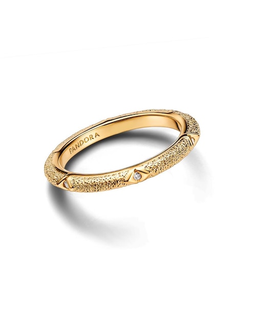 Anillo Pandora ME de plata P 925 zirconia cúbica con acabado baño de oro