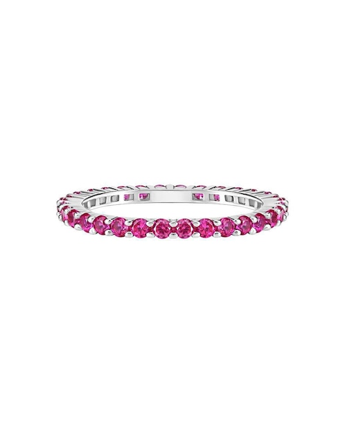 Anillo P 925 de plata rubí pavé 1