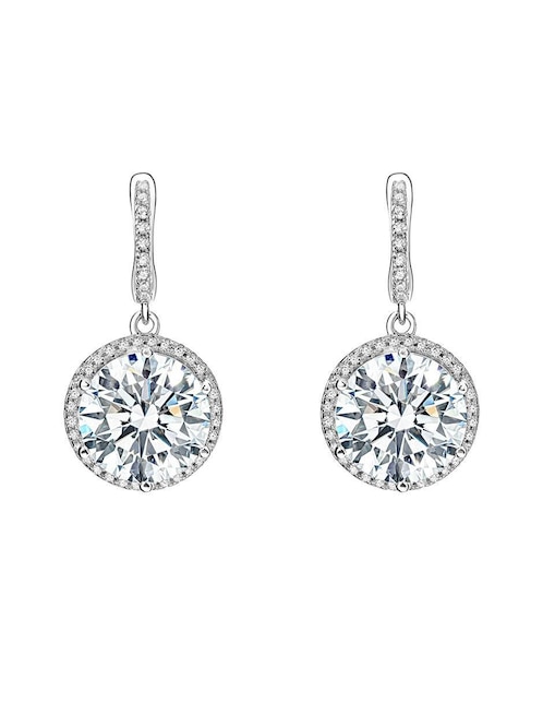 Arete corto circular Gladkova Joyería de plata P 925 con acabado brillante zirconia