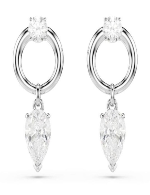 Aretes de círculo Swarovski con acabado brillante