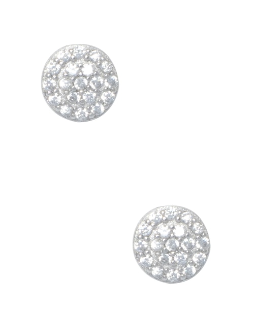 Aretes de círculo Westies de plata P 925 con acabado pavé cristal