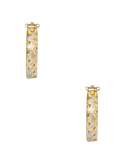 Arracadas Baguettes .925 de plata con acabado pavé zirconia 1