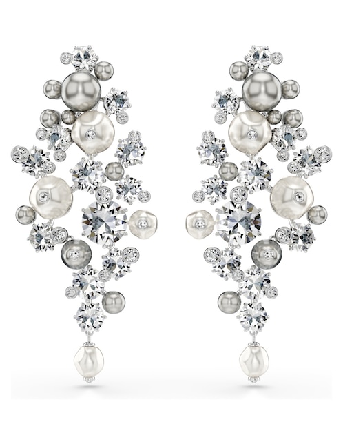 Aretes largos Constella con acabado pavé swarovski 1
