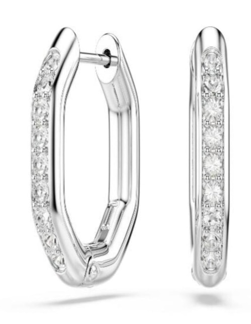 Aretes cortos de cisne Swarovski Dextera Octagon con acabado brillante