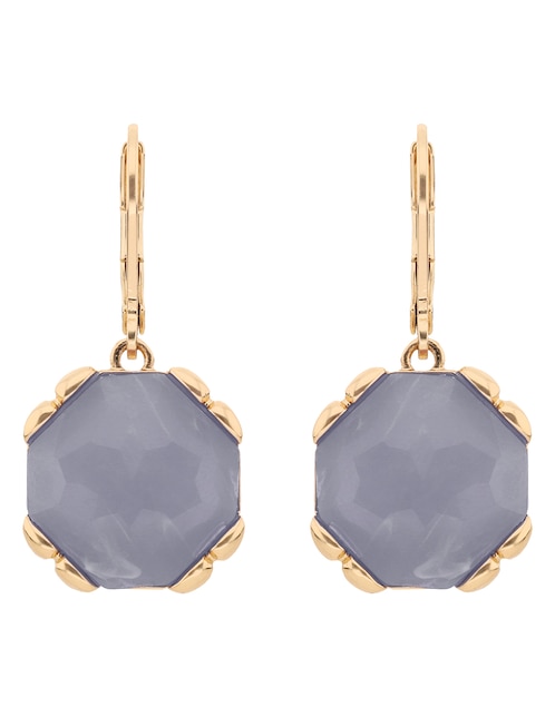 Aretes cortos circulares Set In Stone con acabado brillante 1