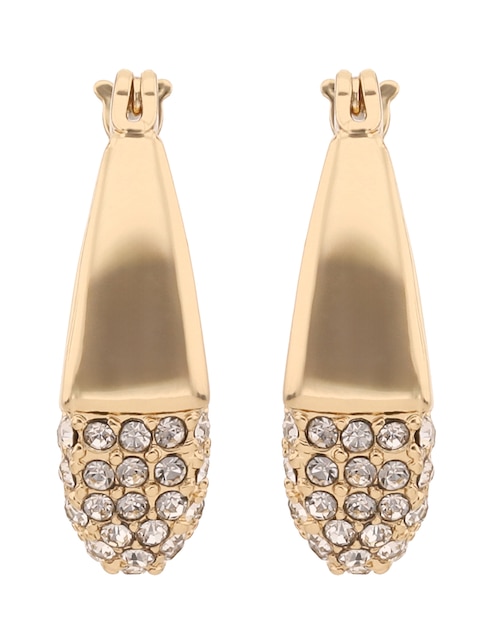 Aretes cortos circulares Ashlyn con acabado pavé cristal 1