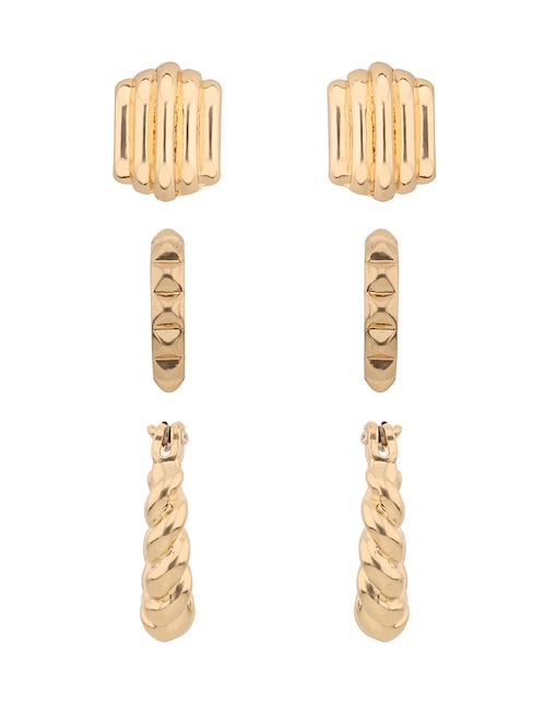 Set de aretes Basic Mtl Ears F2 con acabado brillante 1