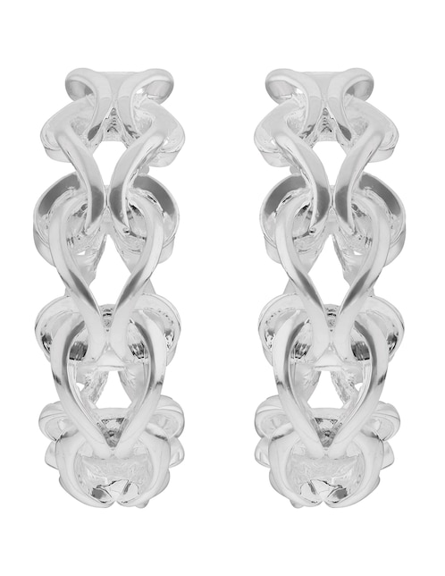 Aretes de aros Silver Loops con acabado plateado 1
