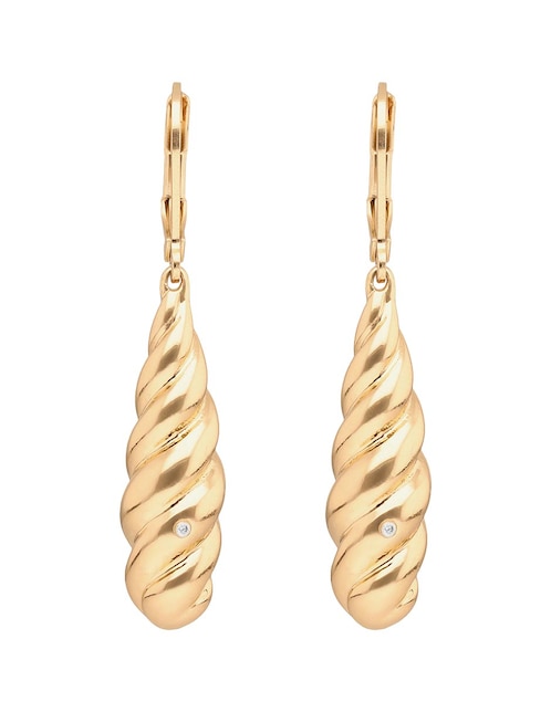 Aretes largos entrelazados Basic Mtl Ears F2 con acabado pulido 1