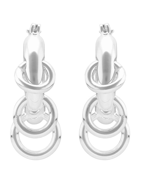 Aretes cortos circulares Nine West Metal Ears 25 con acabado brillante